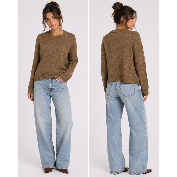 American Eagle Sweaters - American Eagle Sweater Womens Large Brown Crewneck Marled Knit Pullover Cozy